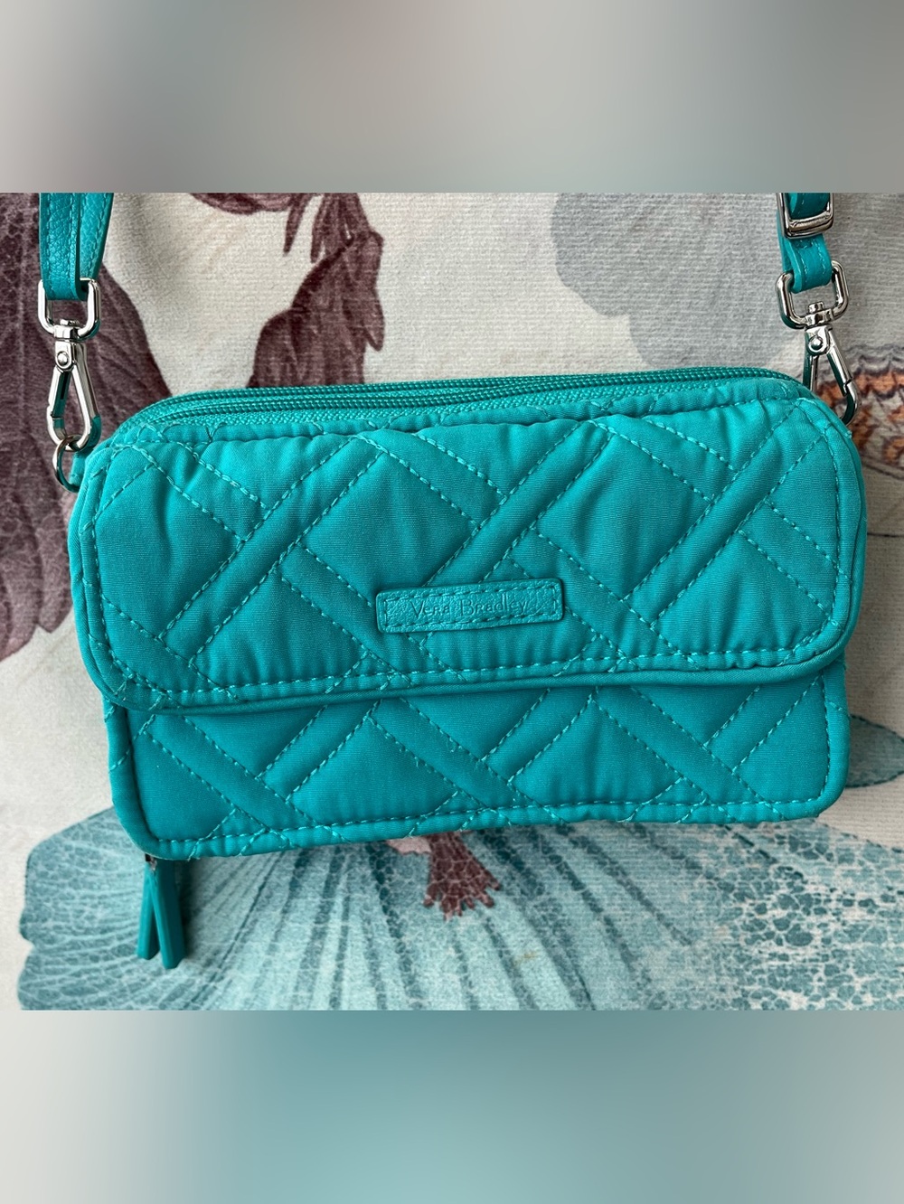 Vera Bradley Teal Quilted Crossbody, NWOT